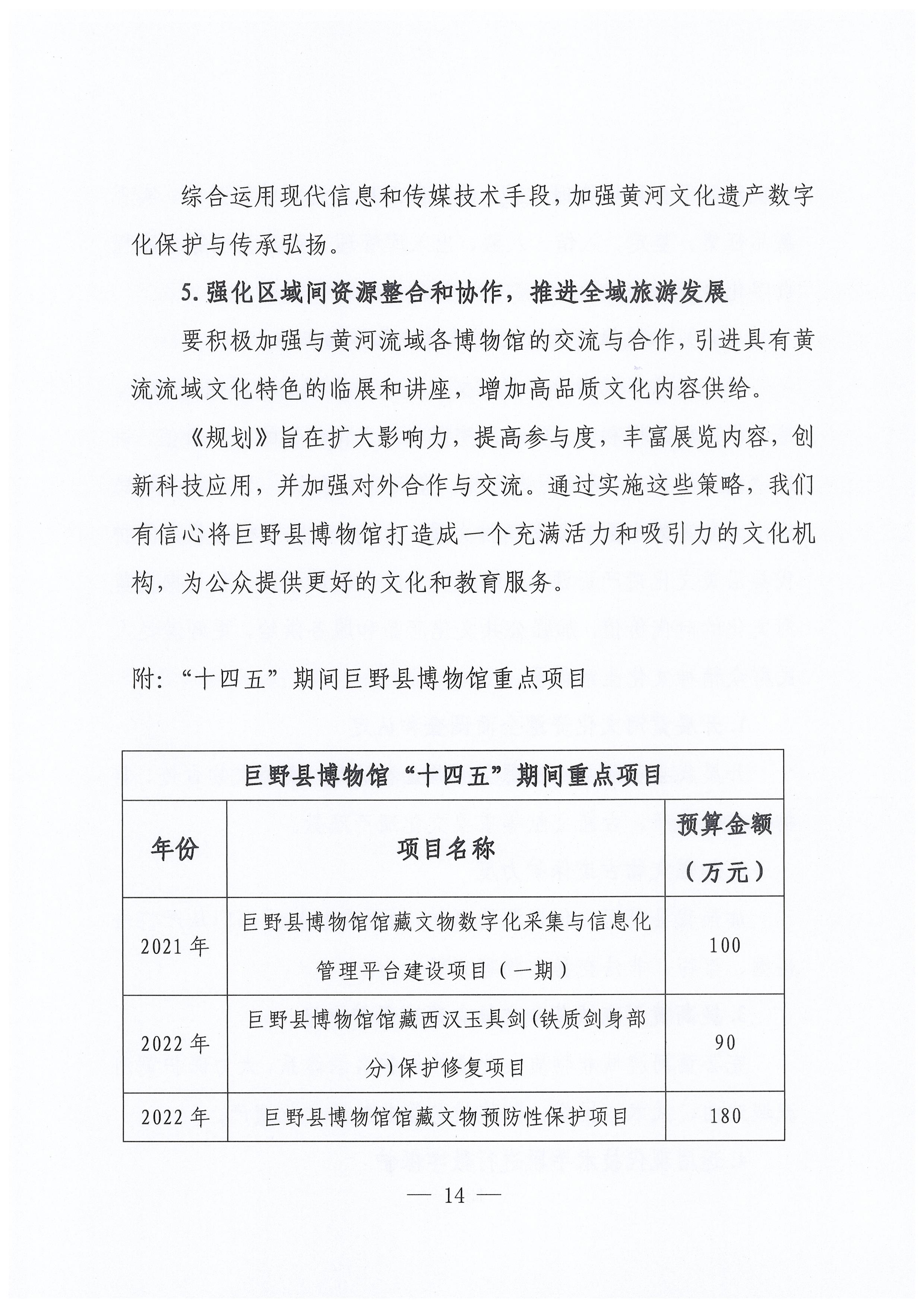 巨野县博物馆中长期发展规划 馆内公告 第14张